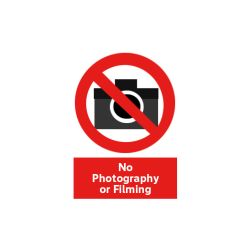 Sign - No Filming Photography