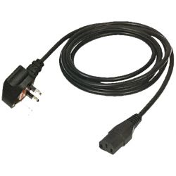 Black Straight IEC C13-Plug Lead 3m 10A