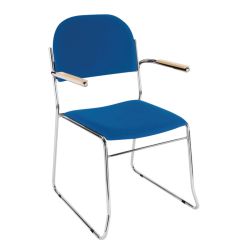 Urban Chair Chrome Plated - Upholstered Blue