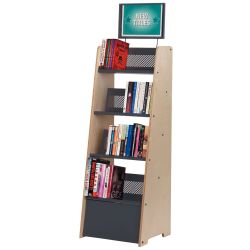 Book Displayer - Timber Ends with Dark Grey Shelves