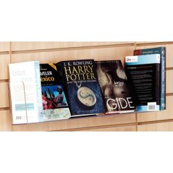 Slatwall Clear Bookshelf with Ends 100x600mm