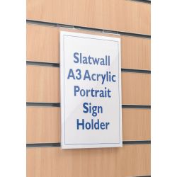 Slatwall A3 Portrait Sign Holder