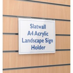 Slatwall A4 Landscape Sign Holder