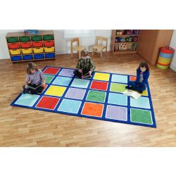 Rainbow Rectangle Placement Carpet - 24 Squares