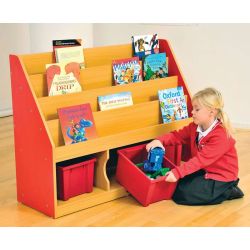 Milan Tiered Bookcase 3 Large Trays - Red