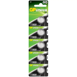 Lithium Coin Cell Batteries, CR2025, Pack 5