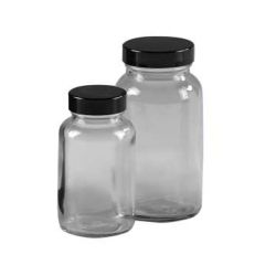 Powder Bottle, Glass, Clear, 125 mL