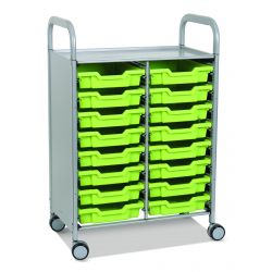 Callero Plus Trolley, 16 Shallow Lime Jolly Trays