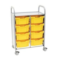 Callero Plus Trolley, 8 Deep Sunshine Yellow Trays