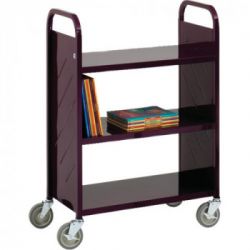 Demco® LibraryQuiet™ 3 Flat Shelf Book Trolley