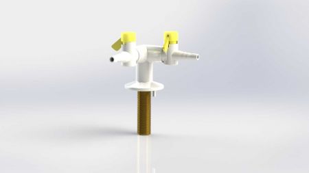 Two Way Bench Mounted Drop Lever Gas Tap