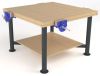 Craftwork Bench (1200x1200mm) - Beech Top - 4 x 7inch Woodwork Vices - Undershelf