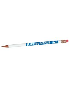 Library Pencil White/Blue Imprint Pk/144