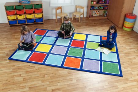 Rainbow Rectangle Placement Carpet - 24 Squares