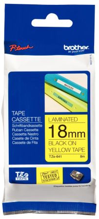 P-Touch Tape TZe-641 18mm Black on Yellow