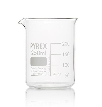 Pyrex Beakers, Squat Form, 250 mL