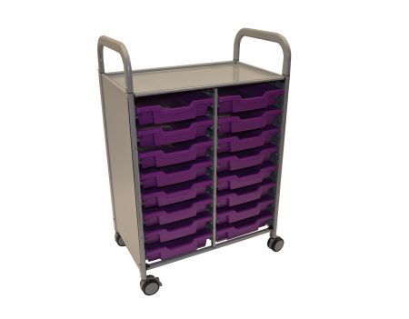 Callero Plus Trolley, 16 Shallow Plum Purple Trays