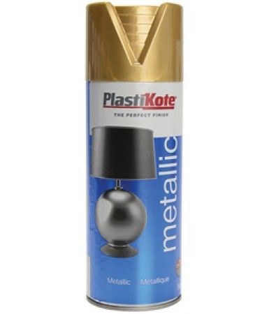 Plastikote Spray Paint Multi-Purpose Metallic Gold 400ml