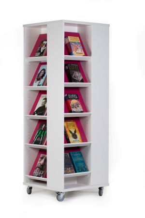 Everna™ Mobile Display Tower H1700mm - Fuchsia Pink Shelves