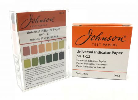 Johnson Indicator Papers, Universal pH 1 - 11, Pack 200