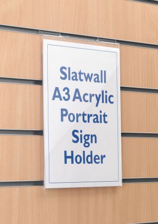Slatwall A3 Portrait Sign Holder