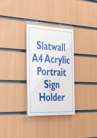 Slatwall A4 Portrait Sign Holder