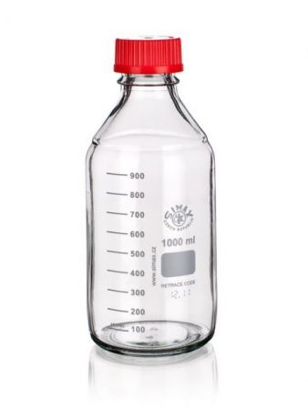 Simax Reagent Bottle, 500 mL, Red Cap